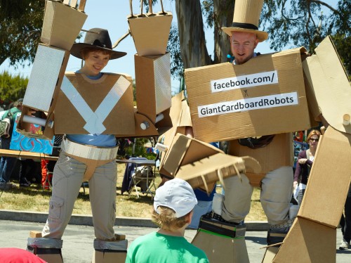 Giant Cardboard Robots by Peter Adams.